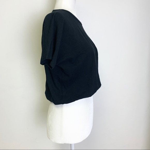 Olivia Rae Crop Top Black Basic Short Sleeve Shirt NWOT - Picture 3 of 8